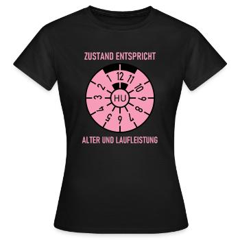 HU - L’état correspond à l’âge et au kilométrage - T-shirt Femme - noir - Devant - AI Model Female 172 dark (172cm)