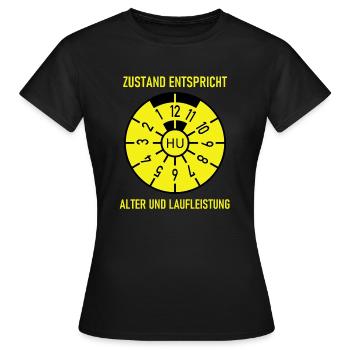 HU - Zustand entspricht Alter und Laufleistung - Frauen T-Shirt - Schwarz - Vorne - AI Model Female 172 dark (172cm)