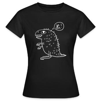 Dino blanc - T-shirt Femme - noir - Devant - AI Model Female 172 dark (172cm)