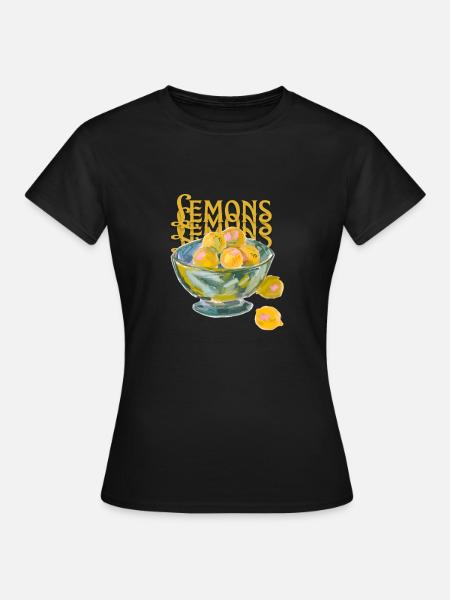 Lemons in a bowl Design - Frauen T-Shirt - Schwarz