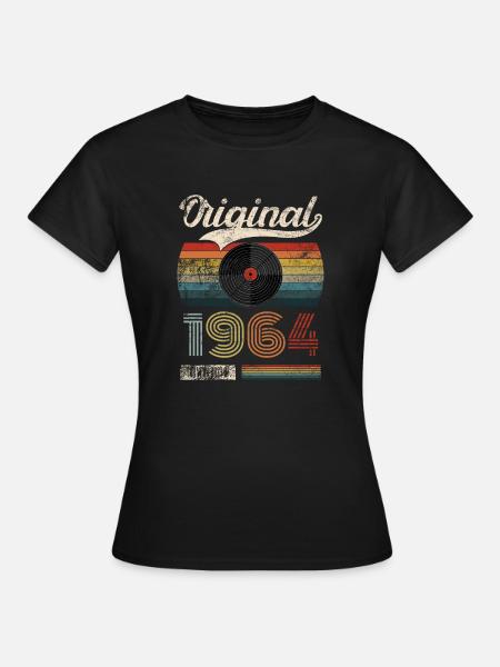 1964 Vintage Birthday Gift Tee Retro Style - Women's T-Shirt - black