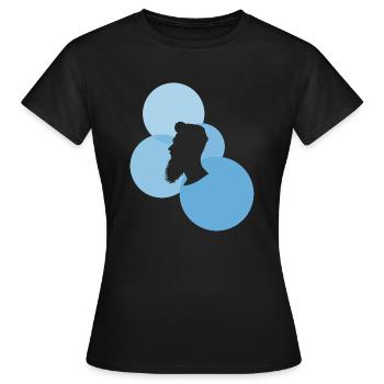 Poils du visage Moustache Moustache - T-shirt Femme - noir - Devant - AI Model Female 172 dark (172cm)