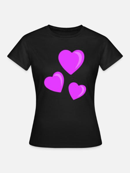 herzen - Frauen T-Shirt - Schwarz
