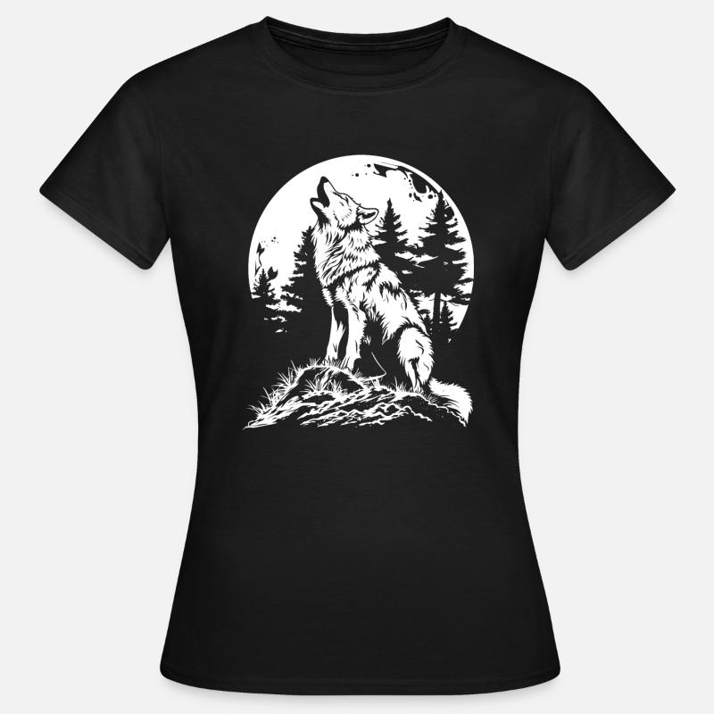 Wolf Moon Forest - Women's T-Shirt - black