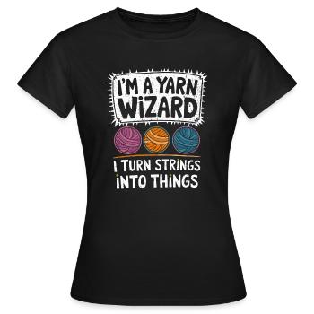 Knitting magic for creative minds - Women's T-Shirt - black - Front - AI Model Female 172 dark (172cm)