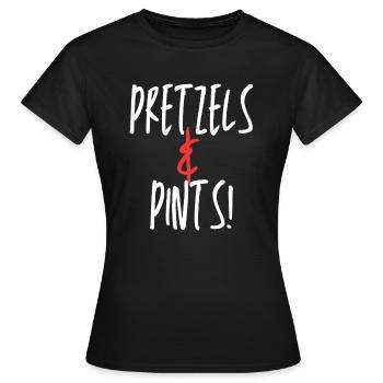 Pretzels & Pints Fun Design - Women's T-Shirt - black - Front - AI Model Female 172 dark (172cm)