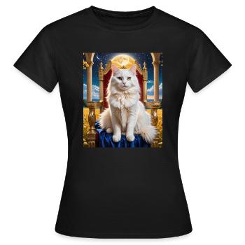 Cat - Frauen T-Shirt - Schwarz - Vorne - AI Model Female 172 dark (172cm)