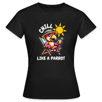 Papagei entspannt sich - Frauen T-Shirt - Schwarz - Vorne - AI Model Female 172 dark (172cm)