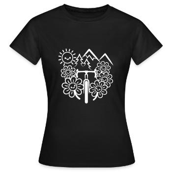 Aventure en vélo de gravier - T-shirt Femme - noir - Devant - AI Model Female 172 dark (172cm)