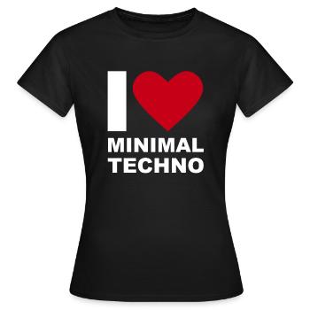 I LOVE MINIMAL TECHNO - T-shirt Femme - noir - Devant - AI Model Female 172 dark (172cm)