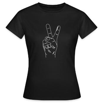 Signe de paix signe doigt cadeau de paix - T-shirt Femme - noir - Devant - AI Model Female 172 dark (172cm)