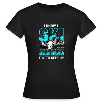 Cadeau pour le skieur d'hiver - T-shirt Femme - noir - Devant - AI Model Female 172 dark (172cm)
