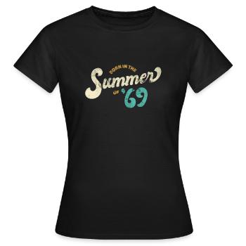 Born 1969 50th birthday gift men women summer 1 - Frauen T-Shirt - Schwarz - Vorne - AI Model Female 172 dark (172cm)