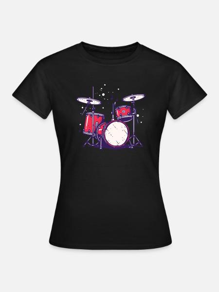 Schlagzeug Vaporwave - Frauen T-Shirt - Schwarz