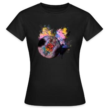 Vinyle Vinyl Art Design - T-shirt Femme - noir - Devant - AI Model Female 172 dark (172cm)