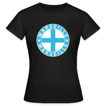 Marseille - Frauen T-Shirt - Schwarz - Vorne - AI Model Female 172 dark (172cm)