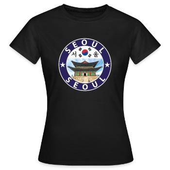 Séoul - T-shirt Femme - noir - Devant - AI Model Female 172 dark (172cm)