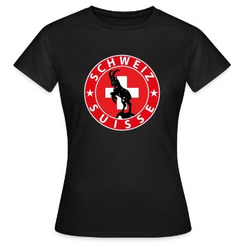 Suisse - T-shirt Femme - noir - Devant - AI Model Female 172 dark (172cm)