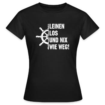Leinen los und nix wie weg - Frauen T-Shirt - Schwarz - Vorne - AI Model Female 172 dark (172cm)