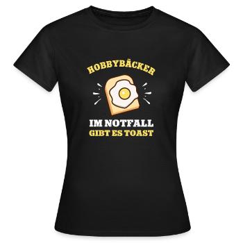 Hobbybäcker Bäcker Toast Lustig Toastbrot Backen - Frauen T-Shirt - Schwarz - Vorne - AI Model Female 172 dark (172cm)