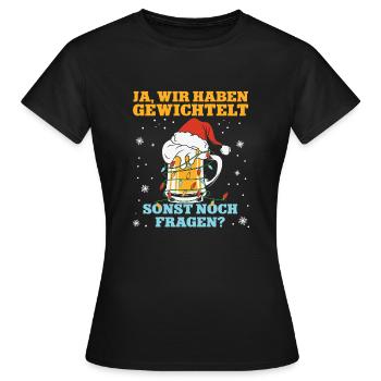 Wichteln Weihnachten Feier Party Weihnachtsfeier - Frauen T-Shirt - Schwarz - Vorne - AI Model Female 172 dark (172cm)