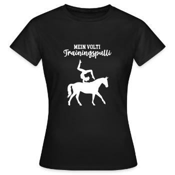 Voltigier Outfit Volti Trainingspulli Voltigieren - Frauen T-Shirt - Schwarz - Vorne - AI Model Female 172 dark (172cm)