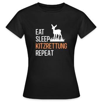 Kitzrettung Kitzretter Rehkitz Retten Tierretter - Frauen T-Shirt - Schwarz - Vorne - AI Model Female 172 dark (172cm)