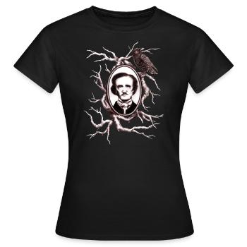 Edgar Allan Poe - Corbeau dans l’arbre - T-shirt Femme - noir - Devant - AI Model Female 172 dark (172cm)