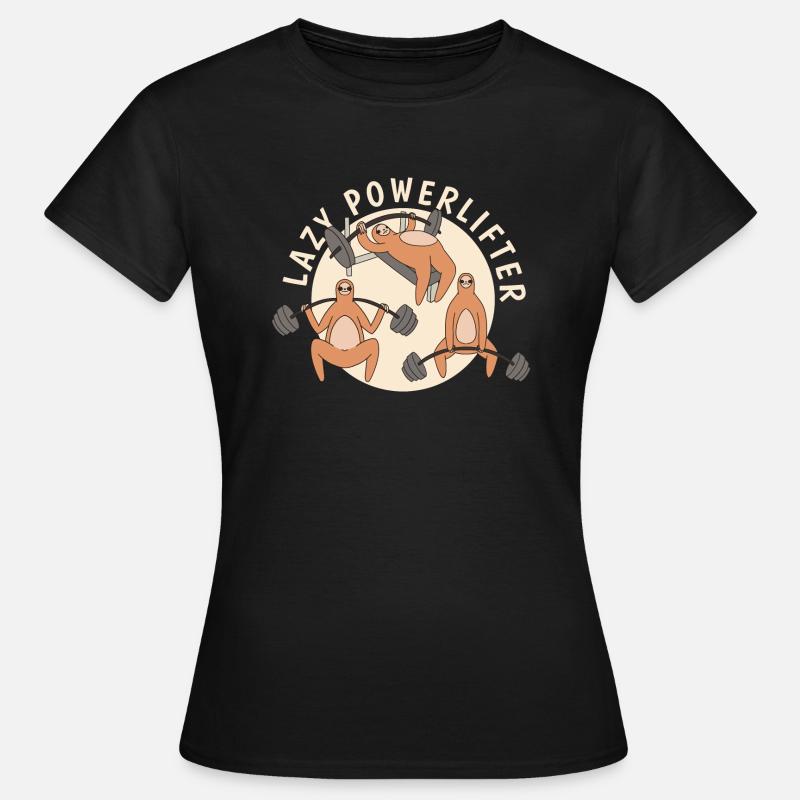 Lazy Powerlifter Powerlifting Sloth - Women's T-Shirt - black