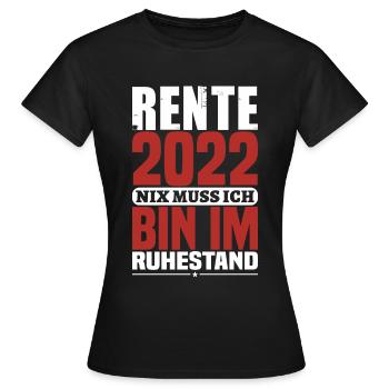 Rente 2022 - Geschenkidee zum Ausstand - Frauen T-Shirt - Schwarz - Vorne - AI Model Female 172 dark (172cm)