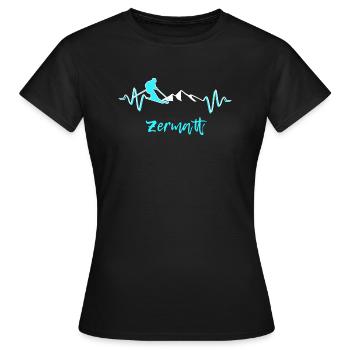 Skifahren Zermatt - Frauen T-Shirt - Schwarz - Vorne - AI Model Female 172 dark (172cm)