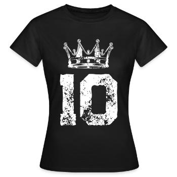Couronne de 10 chiffres - T-shirt Femme - noir - Devant - AI Model Female 172 dark (172cm)