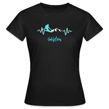 skifahren sölden - Frauen T-Shirt - Schwarz - Vorne - AI Model Female 172 dark (172cm)