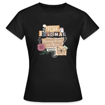 Junk Journal Vintage Scrapbooking - T-shirt Femme - noir - Devant - AI Model Female 172 dark (172cm)