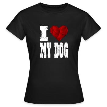 i love my dog - Women's T-Shirt - black - Front - AI Model Female 172 dark (172cm)