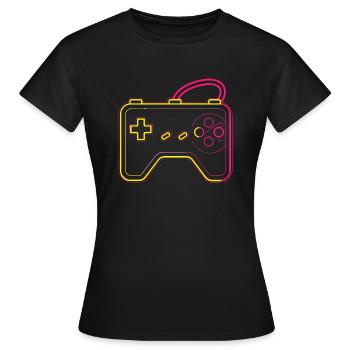 Retro Gaming Controller - Frauen T-Shirt - Schwarz - Vorne - AI Model Female 172 dark (172cm)