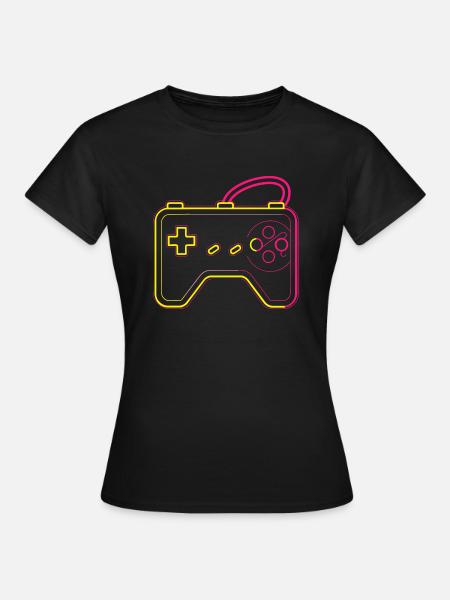 Retro Gaming Controller - Frauen T-Shirt - Schwarz