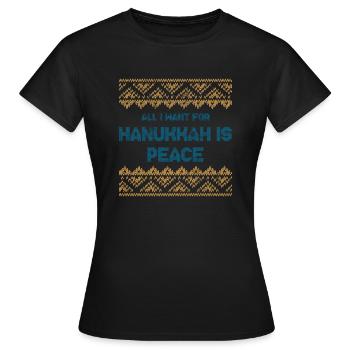 Ugly Hanukkah, Chanukkah, Lichterfest, Geschenk - Frauen T-Shirt - Schwarz - Vorne - AI Model Female 172 dark (172cm)