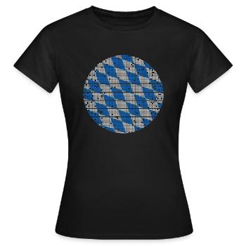 Drapeau bavarois d’occasion Look Drapeau bavarois Vintage - T-shirt Femme - noir - Devant - AI Model Female 172 dark (172cm)