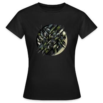 Tourbillon tactique abstrait - T-shirt Femme - noir - Devant - AI Model Female 172 dark (172cm)