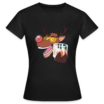 Christmas Party Rudolph - T-shirt Femme - noir - Devant - AI Model Female 172 dark (172cm)