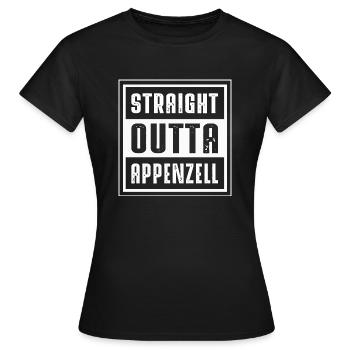 STRAIGHT OUTTA APPENZELL - Frauen T-Shirt - Schwarz - Vorne - AI Model Female 172 dark (172cm)