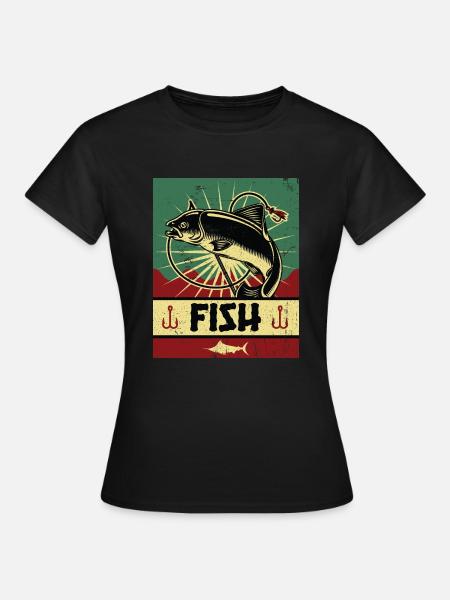 Fischen Propaganda - Frauen T-Shirt - Schwarz