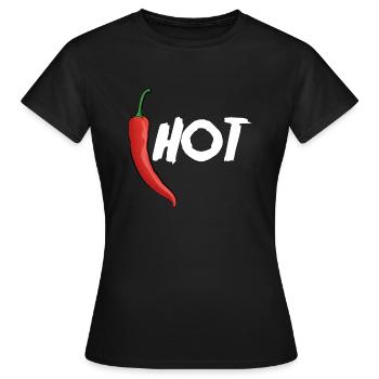 Piment chaud - T-shirt Femme - noir - Devant - AI Model Female 172 dark (172cm)
