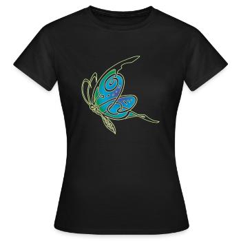 papillon celtic - T-shirt Femme - noir - Devant - AI Model Female 172 dark (172cm)