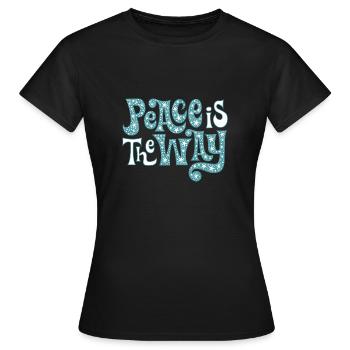 Frieden ist der Weg - Frauen T-Shirt - Schwarz - Vorne - AI Model Female 172 dark (172cm)