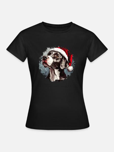 Weihnachten Hund - Frauen T-Shirt - Schwarz