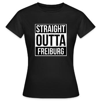 Straight Outta Freiburg - Women's T-Shirt - black - Front - AI Model Female 172 dark (172cm)