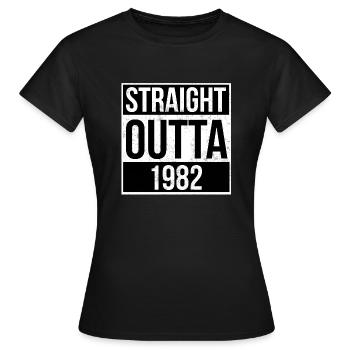 Straight Outta 1982 - Frauen T-Shirt - Schwarz - Vorne - AI Model Female 172 dark (172cm)