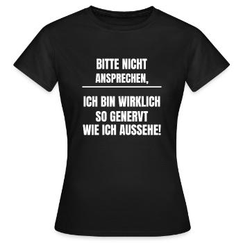 Bitte nicht ansprechen - Frauen T-Shirt - Schwarz - Vorne - AI Model Female 172 dark (172cm)